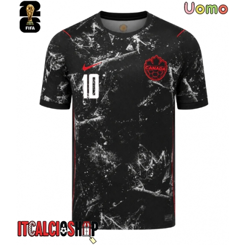 Canada Jonathan David #10 Seconda Maglia Mondiali 2026 Manica Corta